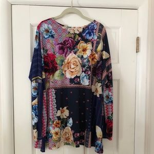 Johnny Was Floral Rose Tunic Top